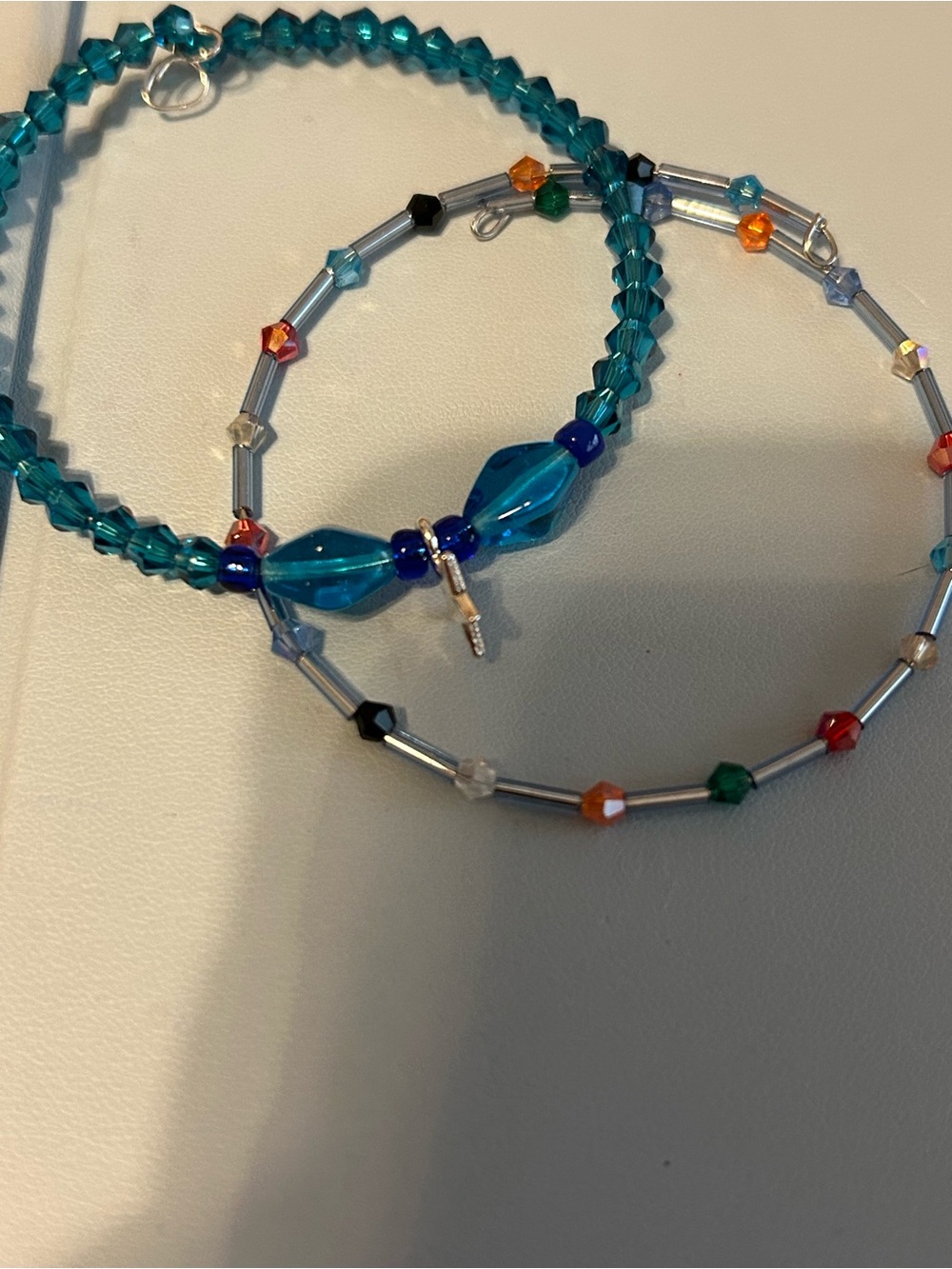 Memory spring Teal Beaded Bracelet Set - Teal Multicolor.